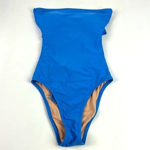 Nwt J.Crew $98 Cross-Back Bandeau One-Piece Swimsuit LIGHT Blue Size 4